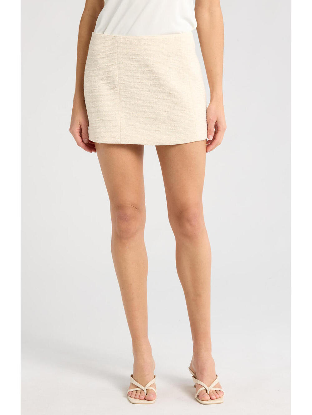 NWT! rag & bone Emerson Italian Tweed Miniskirt in Ivory Size 12